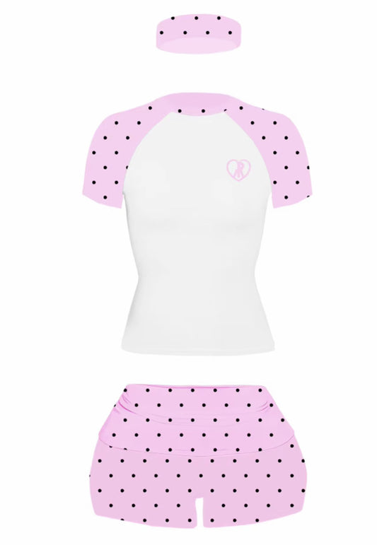 Polka dot bae set - bubble gum