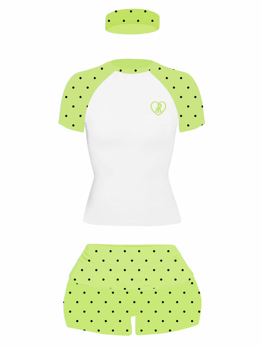 Polka dot bae set - mint green