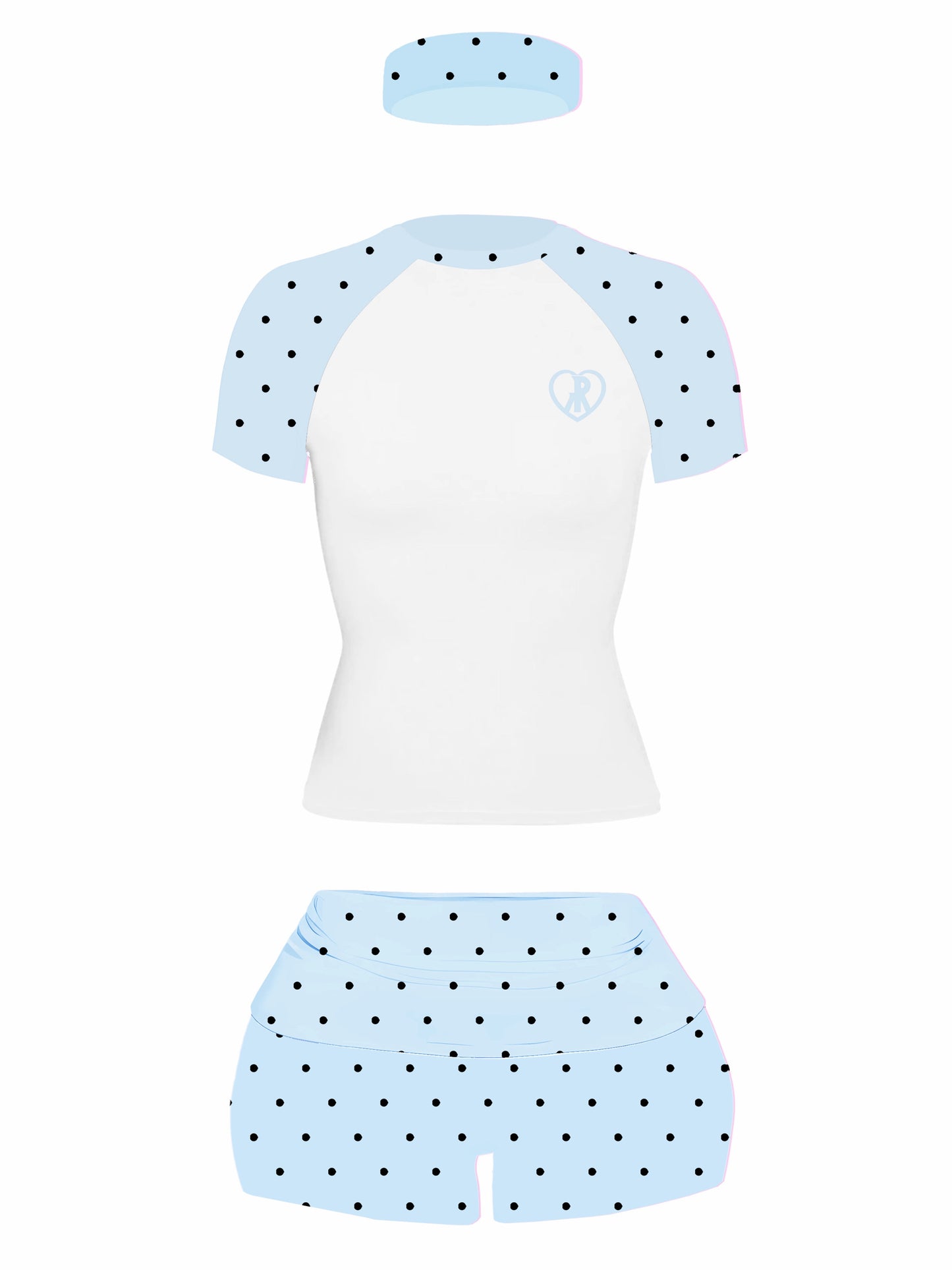 Polka dot bae set - icy blu