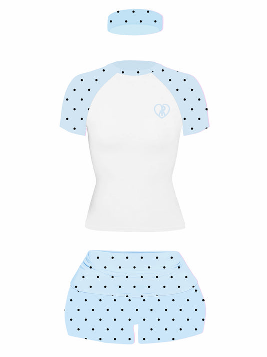 Polka dot bae set - icy blu