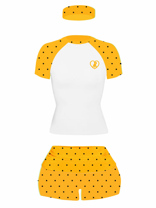 Polka dot bae set - orange crush